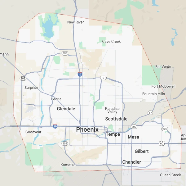 Map of our service area